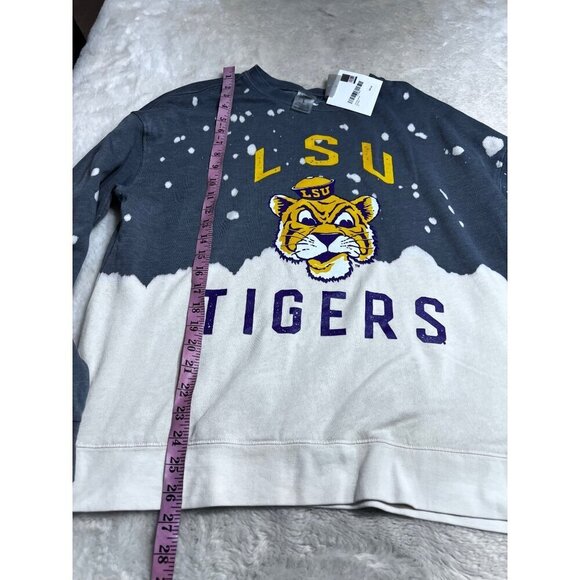 LSU Tigers GameDay Couture twice as nice faded crewneck sweatshirt women size la - Picture 3 of 7